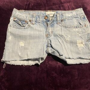 Abercrombie & Fitch Light Blue Distressed Jean Shorts